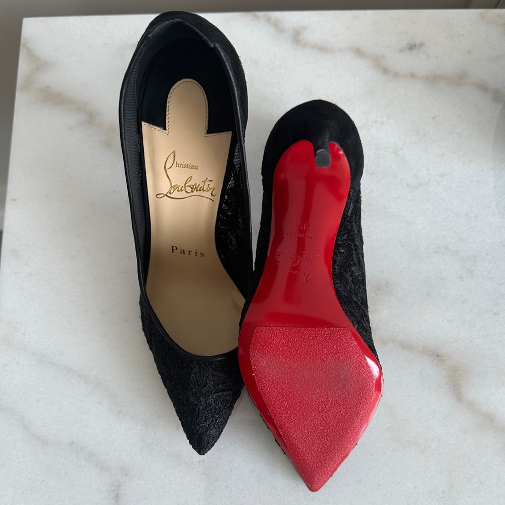 Christian Louboutin Follies Lace 100 rete/dent pumps heels - Size 35 / Size 5